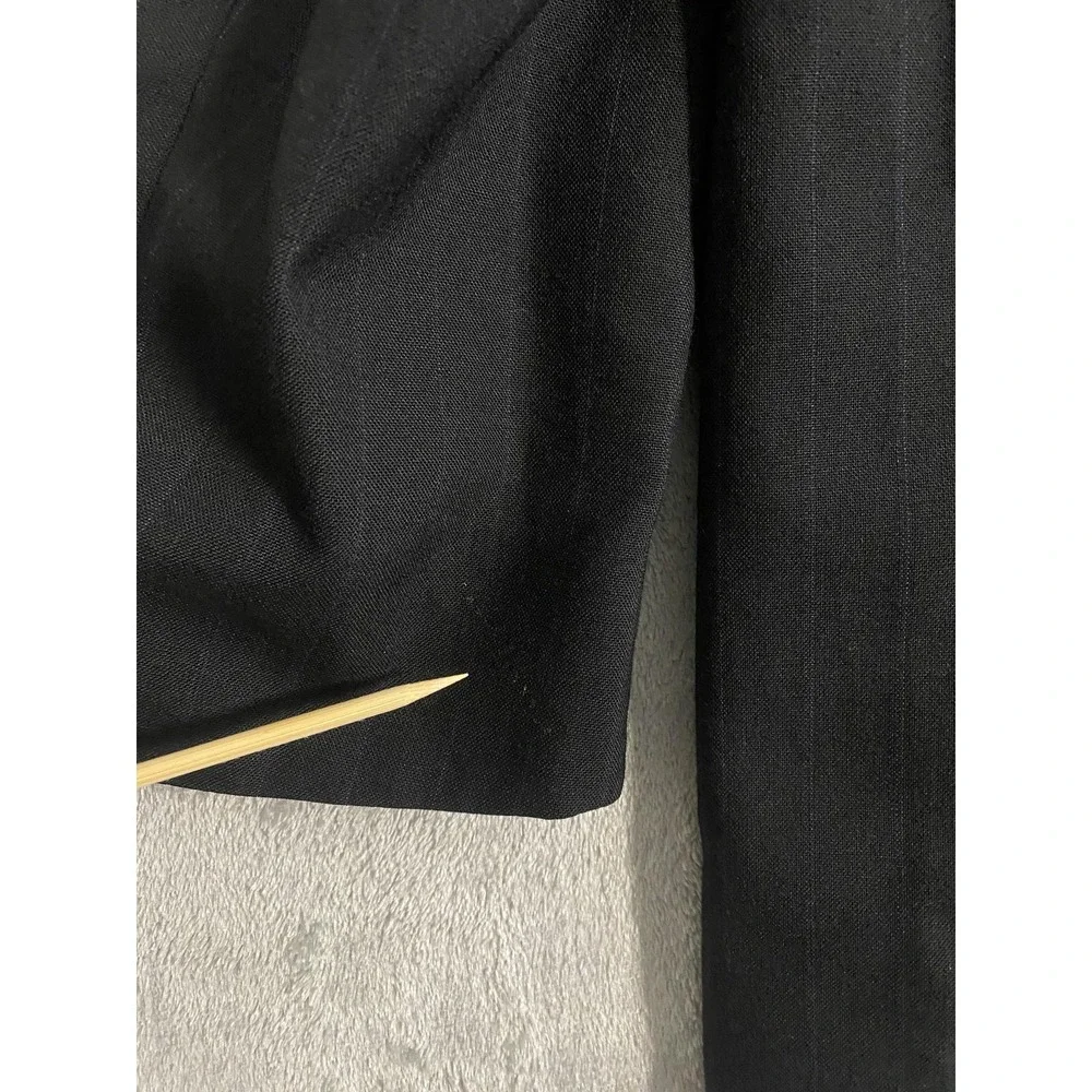 Towncraft Pinstripe‎ Blazer Jacket Mens 44L Charcoal Wool Blend 2 Button Career